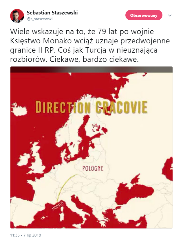 AS Monaco zapowiada przylot do Polski na nieaktualnej mapie